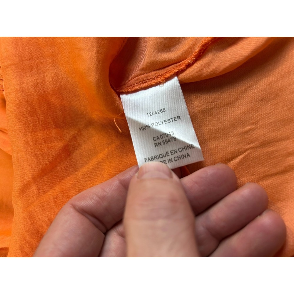 Joie Women XL Orange Peasant Blouse Ruffle Neck Boho Top Long Sleeve Peasant NWT - Picture 6 of 12